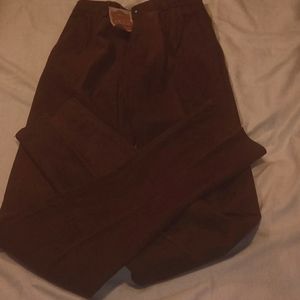Reed leather suede sportswear pants